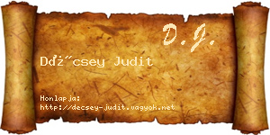 Décsey Judit névjegykártya